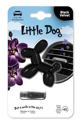 Little Joe Little Dog Perfumador de Gel Aroma Black Velve para Aireador de Coche. Larga duración, hasta 45 días. Aroma Irresistible y Divertido para Todos los Públicos.