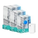 Vacuum Storage Bags,12 Pack Vacuum Bags with Electric Pump,Vacuum Pack Bag for Clothes,Storage,Travel,Luggage,Blankets(4 Large, 4 Medium, 4 Small)