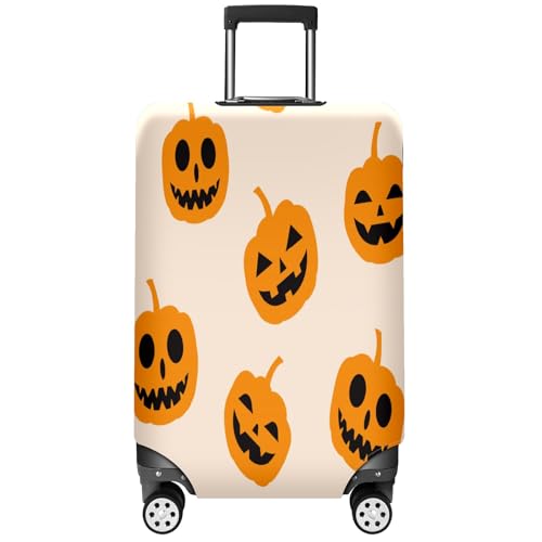 Travel Luggage Cover Suitcase Protector Scratch-Resistant Fit, Not Included Suitcase Pumpkin Halloween Pattern S