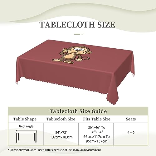 Nappe rectangulaire imprimé singe lavable pour table à manger - 7