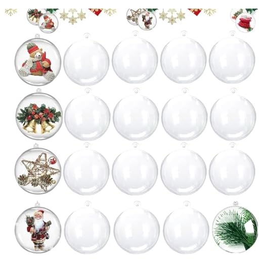 20 Stück Weihnachtskugeln Klar 8cm, Transparente Kunststoff Weihnachtskugeln zum Befüllen, Acrylkugeln Christbaumkugeln Klar für Weihnachten Baumschmuck Hochzeitsfeiern Dekorationen