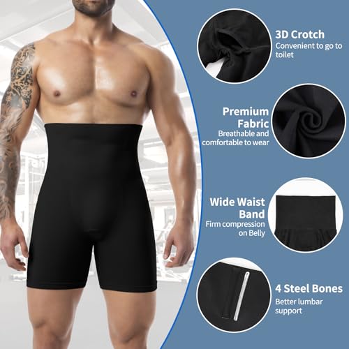 MISS MOLY Men Tummy Control Shorts High Waist Underwear Slimming Body Shaper Belly Girdle Boxer Briefs Stomach Shapewear4