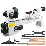 CXRCY 8" x 12" Wood Lathe,Power Wood Turning Mini Benchtop Lathe 1/3 Horsepower Infinitely Variable