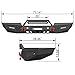 TIOYAR Front and Rear Bumper Texture Black w/Winch Plate & 9 LED Lights & D Ring Compatible with 1999-2004 Jeep Grand Cherokee WJ