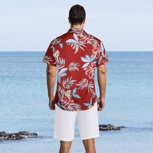 Sumolux Mens Hawaiian Shirts Floral Button Down Tropical Holiday Beach Shirts3