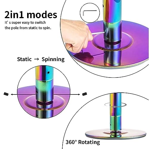Barre de strip-teaseuse sans perçage ajustable de 223 à 274 cm - 4