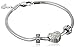 Disney Beads Stainless Steel Charm Bracelet Starter with Bead Charm and Two Stoppers