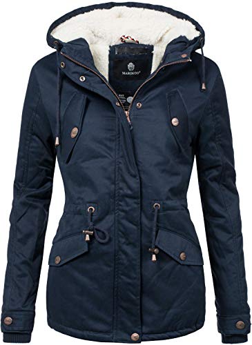 Preisvergleich Produktbild Marikoo Damen Winter Jacke Baumwolljacke Kurzmantel Manolya Blau Gr. XL
