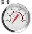 G432-8L00-W1 Lid Temperature Gauge for Charbroil Gas Grill Thermometer Replacement Charbroil Advantage 4 & 6 Burner & Tru-Infrared Performance 2 Burner Parts 463625217 463229521 463238218 etc.,1.8"