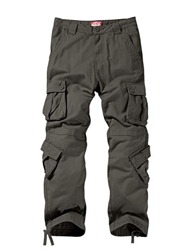 Image of Match Men's Wild Retro Multi-Pockets Utility Casual Cotton Cargo Trousers #3357