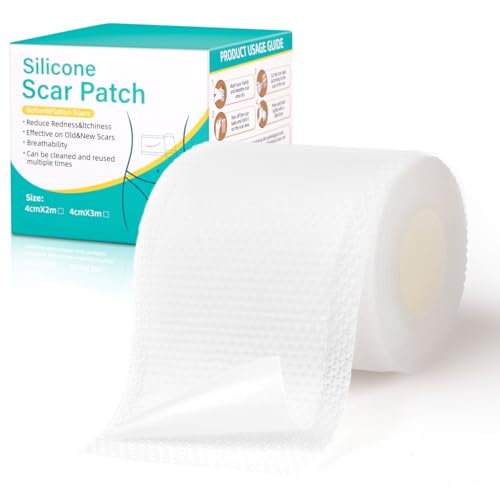 Parches cicatrizantes 150 cm reutilizables - Tiritas cicatrizantes médicas para cesáreas & queloides, hipoalergénico, transpirable, impermeable transparente