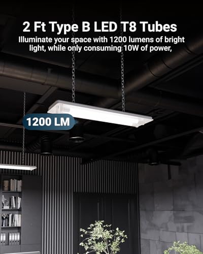 Image of Sunco 10 Pack 2ft LED T8 Clear Glass Tube for Indoor Replacement Fluorescent Commercial Office Hallway Warehouse, Type B, 10W 1200 Lumens, 5000K Daylight, Non-Dimmable, 100-277V, 50,000 Hour Lifetime