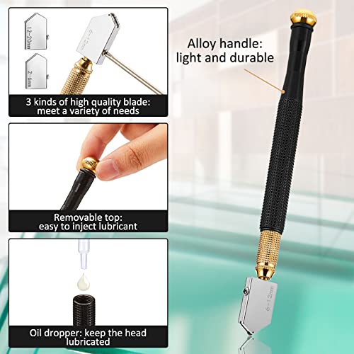 18 Pcs Stained Glass Supplies Glass Cutter Kit Including 2 Pcs Class Running Breaking And Heavy Duty Glass Cutting Tool 8 Pcs Layout Block System 2 Pcs Storage Bag For Stained Glass Cutting Supplies #TOP3