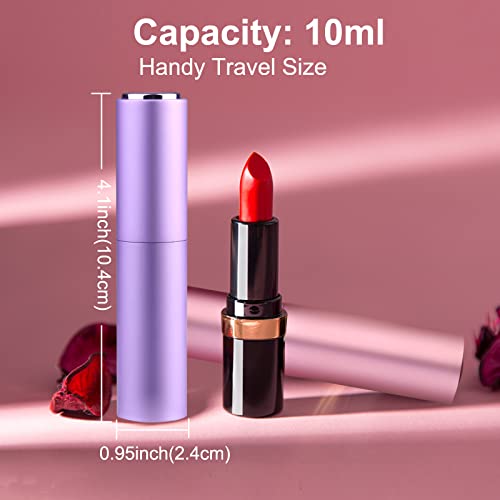 Image of Refillable Travel Perfume Atomiser Bottles, 2 Pcs 10ml Mini Portable Spray Bottles Refillable Perfume Aftershave Atomiser Empty Travel Bottles with Funnel (10ml (Pink+Light Purple))