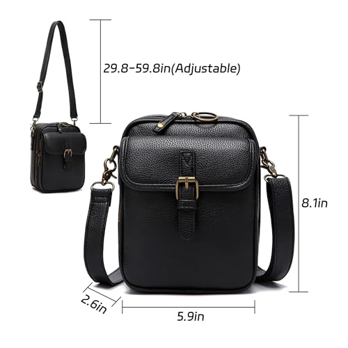 Crossbody Leather Bag for women, Vintage Messenger Bag, Large Capacity Shoulder Bags Anti Theft Sling Bag3