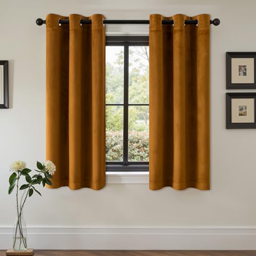 EMEMA Velvet Curtains 45 Inch Length 2 Panels Set Room