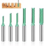 Lot de 6 Fraises à Rainurer Droites avec Tige 8mm, Dimensions 3-8mm - Jeu de Fraises à Dou...