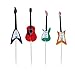 Colorful fun Guitars Cupcake Toppers. Set of 12.