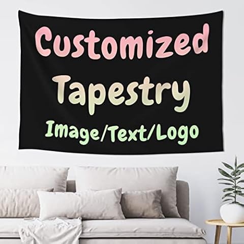 JeReVolng Custom Tapestry Personalized Tapestry backdrop with name and photo customized wall hanging For gift and bedroom aesthetic Cover