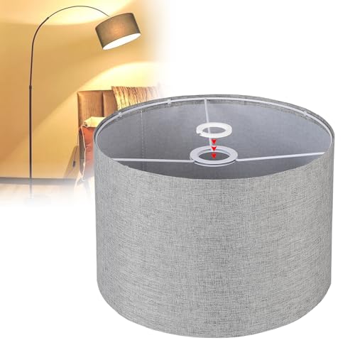 EFUTURETIME Abat-Jour en Tissu H20 X Ø 30 cm, Rond Cylindrique Lin Naturel Adapté Aux Douilles E14/E27, pour Lampadaire Plafonnier Suspension Applique Murale Lampe de...