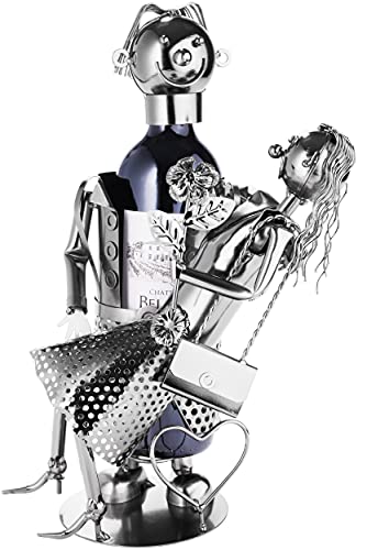 Brubaker Wine Bottle Holder Lovers Metal Sculptures And Figurines Decor Wine Racks And Stands Gifts Decoration #TOP5