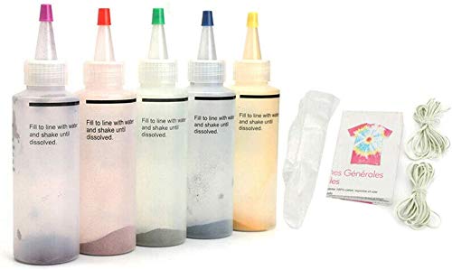 HilMe 5/12/18 Colors Tulip One Step Tie Dye Kit, One Step Permanent Paint Making Fabric Textile Decorating for Family Party