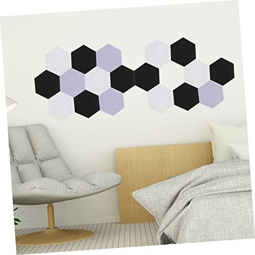 SHOWERORO 12pcs paneles acústicos hexagonales para aislamiento de sonido, material de alta densidad absorbente de sonido, autoadhesivo para tratamiento de paredes en estudios, hogar y Ktv - diseño rayado miniatura 2