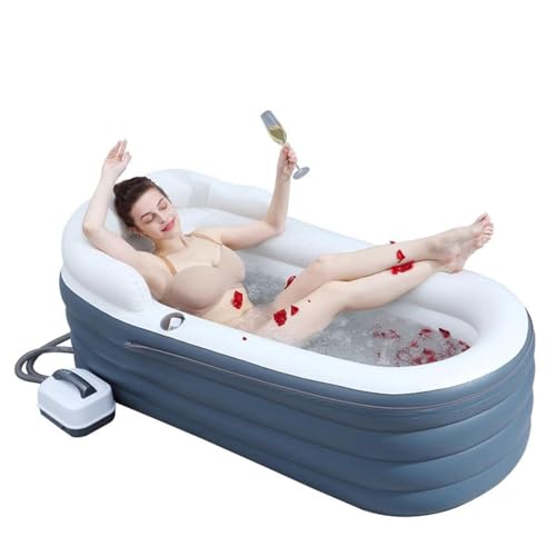 SHUMIAO Baignoire Gonflable avec Tapis de Bain à Remous,108 Jets de Bulles, 6 Niveaux D'intensité | 6 Couleurs D'éclairage (167 X 75 X 65 cm), pour Une Utilisation Intérieure, Extérieure Et en Voyage