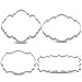 LILIAO Plaque Cookie Cutter Set Frame Fondant Biscuit Cutters for Wedding - 4 Piece - Stainless Steel