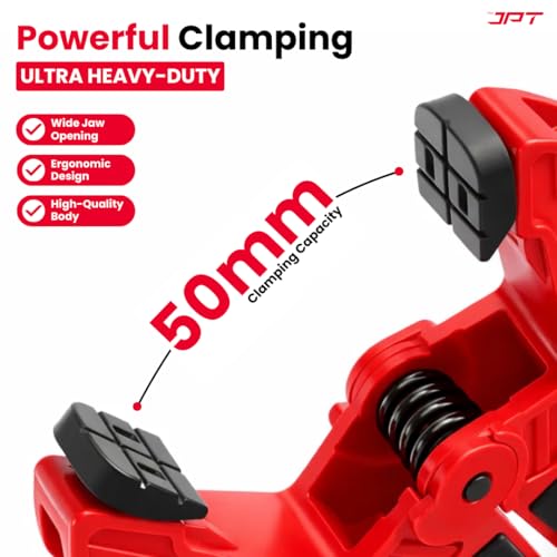 Image of JPT 2 Inch Ultra Heavy-Duty Spring Clamp 50mm Wide Jaw | Reinforced Body with Hardened Steel Spring | 45 Rotating Pads | Strong Grip Woodworking & Carpentry Clamp for Workshop & DIY| ๐๐๐๐ค ๐๐ ๐