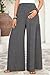 BLENCOT Plus Size Palazzo Pants for Women Casual Smocked Waisted Wide Leg Maternity Pants with Pockets Grey XX-Large