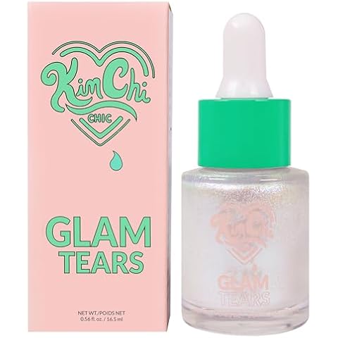 KimChi Chic Beauty Glam Tears Liquid Highlighter, Cheek Shimmer and Body Glitter, Sun-Kissed and Glowing Skin, Pearlescent Finish, Vegan Makeup, Opal Highlighter, 0.56 fl oz Cover