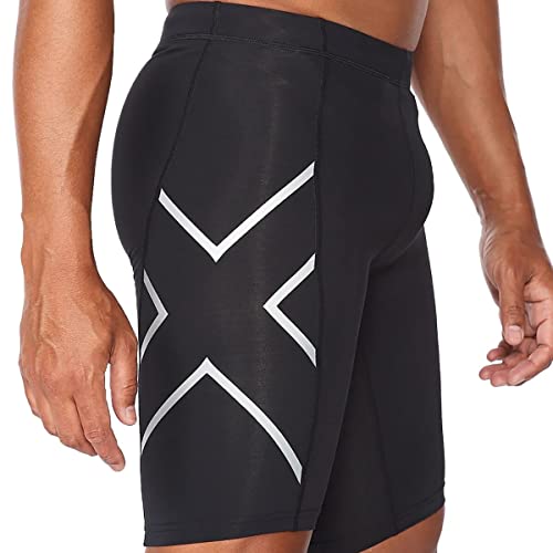 2Xu Core Compression Shorts, Black/Silver, Large #TOP5