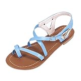 KItipeng Chaussures Femme Ete en Soldes — Sandales Plates Soirée Casual Peep-Toe Femmes Plat Boucle Chaussures Sandales Roman Pas Cher Chaussures de Plage Vacances