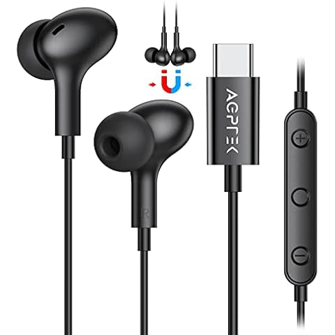 Auriculares AGPTEK Tipo C Magnéticos con Micrófono Cover