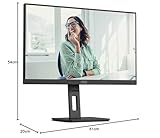 AOC Q27P3CV- 27 Inch QHD Monitor, 75Hz, IPS, Height Adjust, Speakers, USB HUB, USB-C PD 65W, Flicker Free (2560x 1440 100Hz, HDMI 2.0 / DP 1.4 / USB-C / USB 3.2) - Image 8