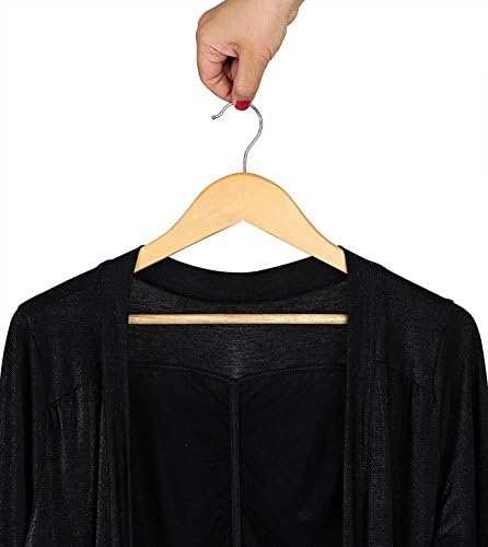 ARIANA HOMEWARE PACK OF 80 Wooden Hanger Multifunctional High-Grade Solid Wood Suit Hangers, Natural Finished Oak Clothes Hangers