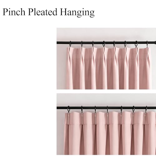 Image of Pinch Pleated Blackout Curtains Custom Size, Modern Aesthetic Room Darkening Light Filtering Curtains Bedroom Nursery Light Blocking Drapes for Living Room, Lightweight & Soft Window Treatments