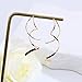 14K Gold Plated Spiral Threader Earrings Hypoallergenic Gold Drop Earrings Twisted Curved Dangle Earrings Handmade Earrings Pull Through Earrings for Women Trendy-Long Gold