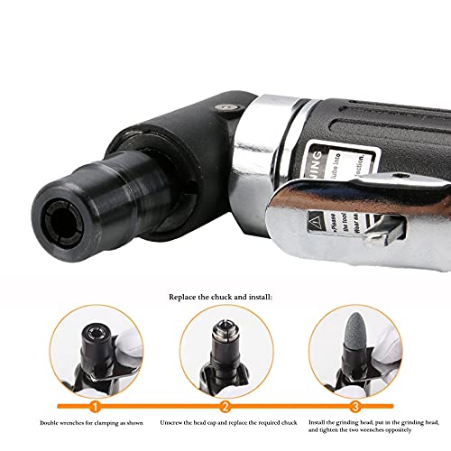 1/4 Air Angle Die Grinder ,90 ° Pneumatic Right Angle Die Grinder Tool With 1/4 And 1/8 Inch Collets #TOP3