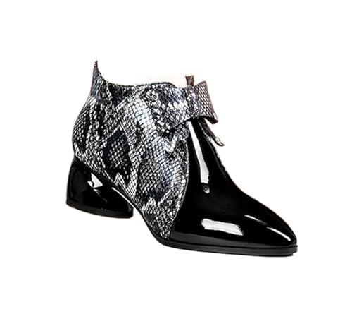 Bottes de cheville serpentine stables avec talons hauts de coin d'hiver