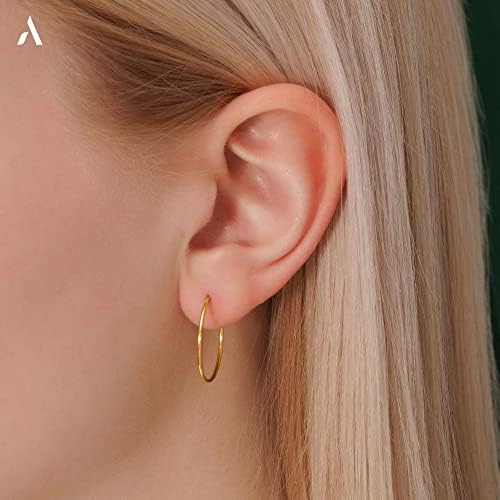 Amberta Allure Women 9 Ct Yellow Gold Endless Hoop Earrings