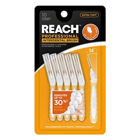 Reach Interdental Brush Cleaners, 0.7mm, Extra Tight, Sensitive Gum Protection, Plaque Remover for Teeth, Braces Flossers, Braces Brush, Dental Toothbrushes, Oral Care, 1 Pack, 10 Count Cover