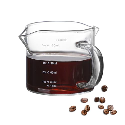 Vaso medidor para espresso 5oz vidrio borosilicato miniatura 1