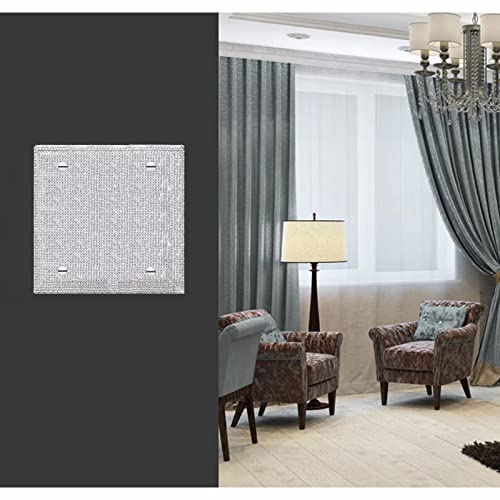 Image of Shiny Silver Rhinestones Light Switch Cover Blank Wall Plates Cover Double Toggle Wall Plate Toggle Light Switch Cover Rhinestones Outlet Covers Wall Plate