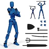 PKKP T13 Action Figure, 20 cm T13 Figura de Acción Figuras de Acción con Múltiples Articulaciones, Impresión 3D MultiJointed Movable, Robot-Action Figures Desktop Decoraciones (Azul-Negro)