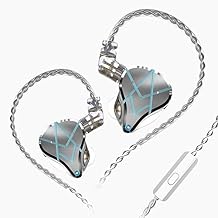 KZ ASX in-Ear Monitors, 10 Balanced Armatures Units per Side Customized HiFi IEM Wired Earphones/Earbuds/Headphones with Detachable Cable 2Pin for Musician Audiophile White, with MIC