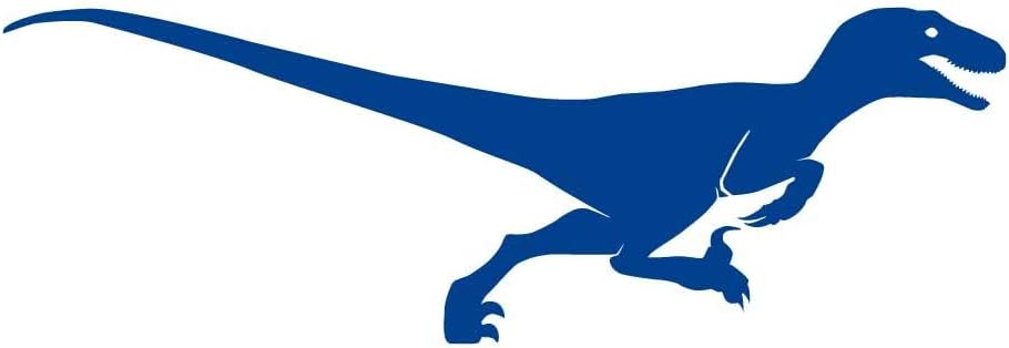 Running Raptor, Velociraptor Dino 12 inch Blue Indoor Outdoor Vinyl Decal