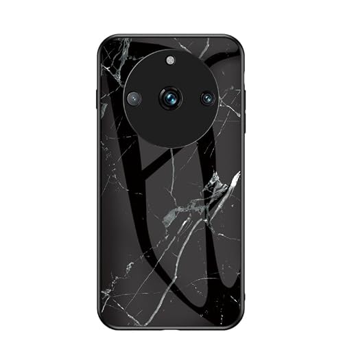 Jiajihua Cover Compatible with Realme 11 Pro 5G,Compatible with Realme 11 Pro Plus 5G 【PC Panel+Tempering Glass+TPU Silicone】 3 in 1 Shockproof Phone Case Black