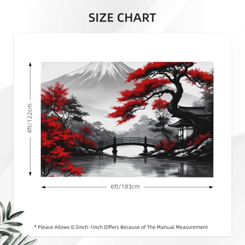 Drapeau Mont Fuji 1,2x1,8m double face extérieur en polyester résistant